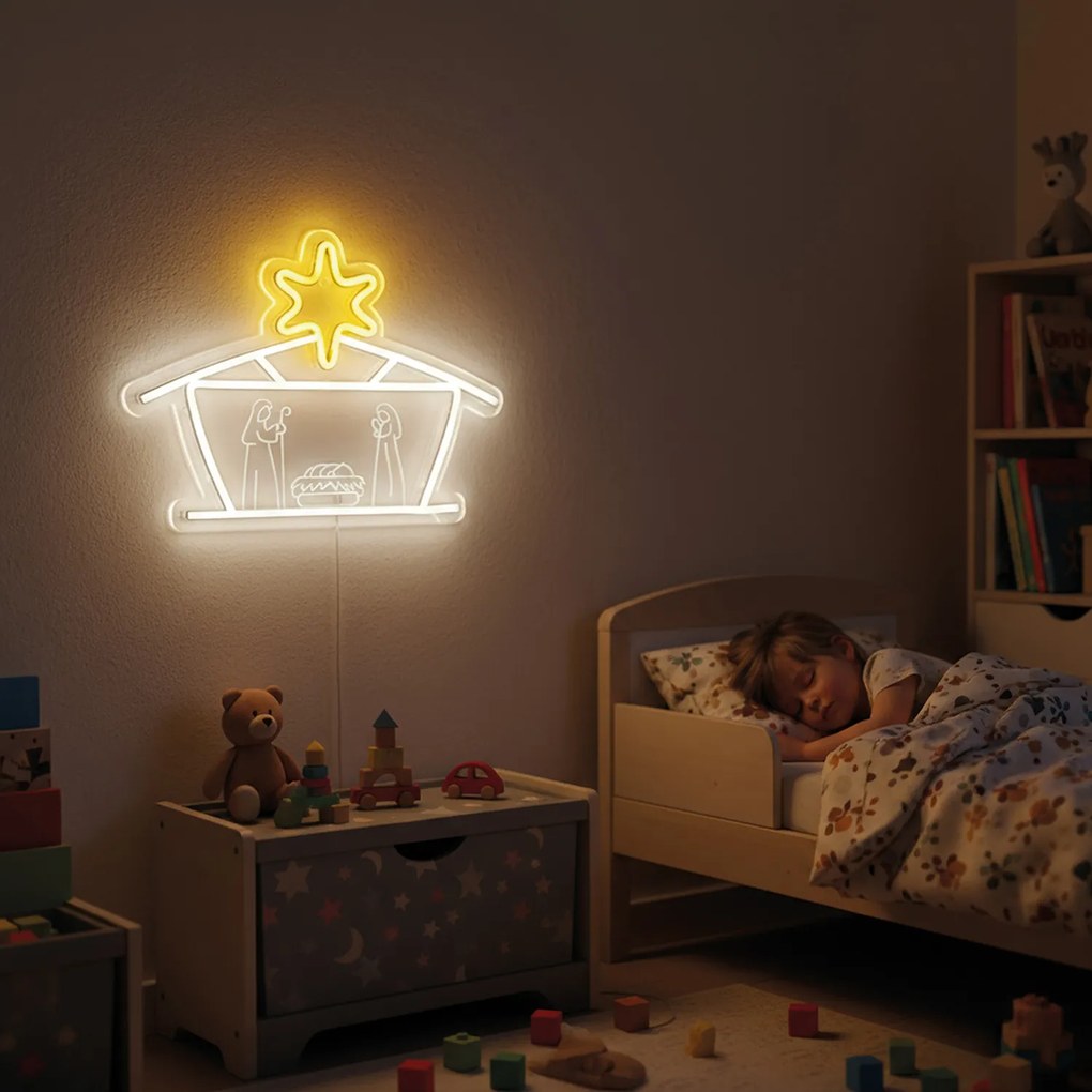Luce neon presepe da parete