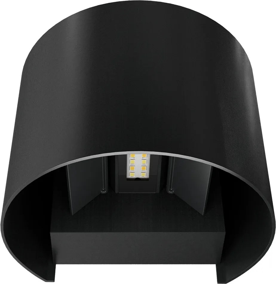 Applique LED 12W Bidirezione Curvo IP65 CCT con LED OSRAM - Nera