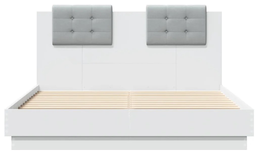 Giroletto con testiera bianco 140x190 cm in legno multistrato