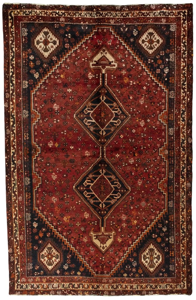Shiraz Tappeto persiano 280x190 Rosso (Iran) Annodato A Mano