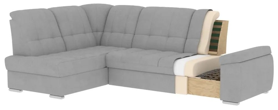 Divano angolare grigio scuro allungabile/con contenitore (con penisola a sinistra/a L) Sado – ELTAP