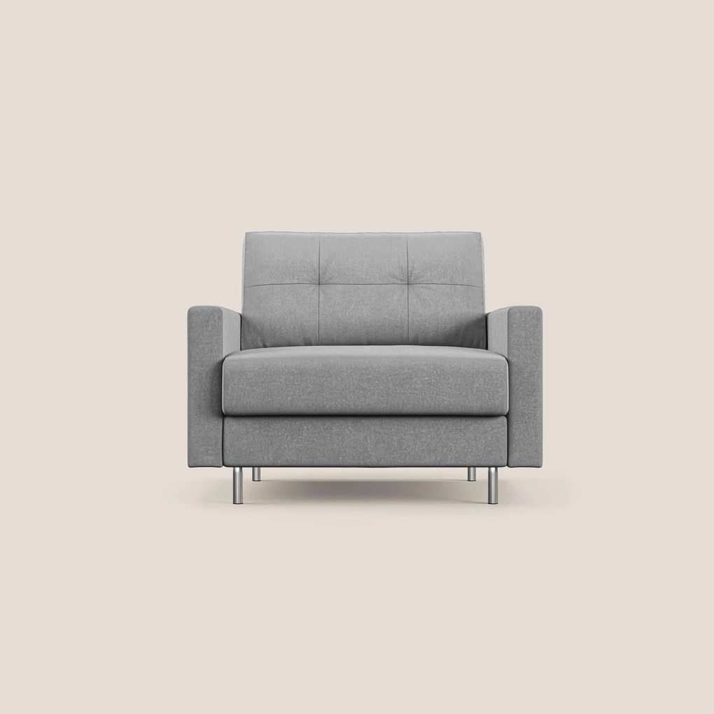 Megan poltrona letto in microfibra smacchiabile T11 grigio
