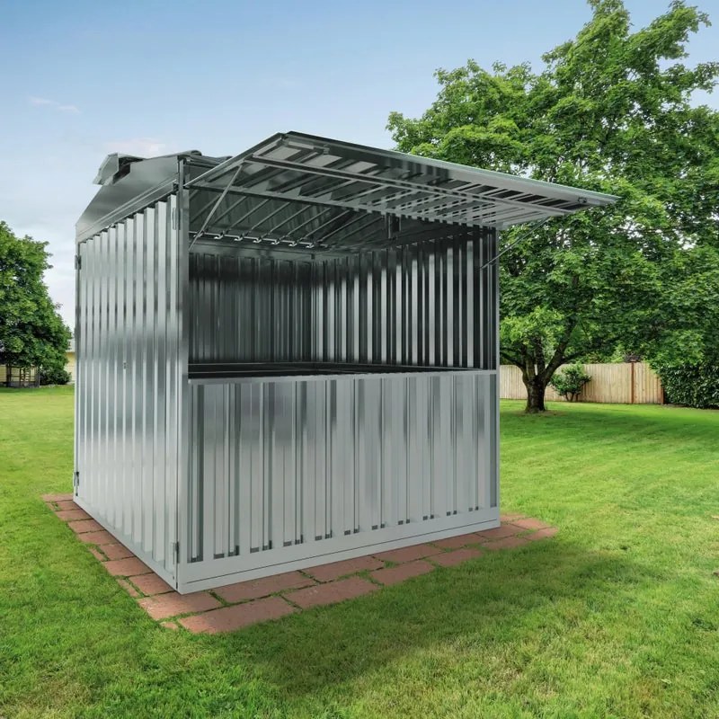 Chiosco in acciaio 2.7 x 2.7 m, superficie esterna 7.42 m² e spessore parete 40 mm, senza pavimento porta a due ante, SAPIL Daikiri