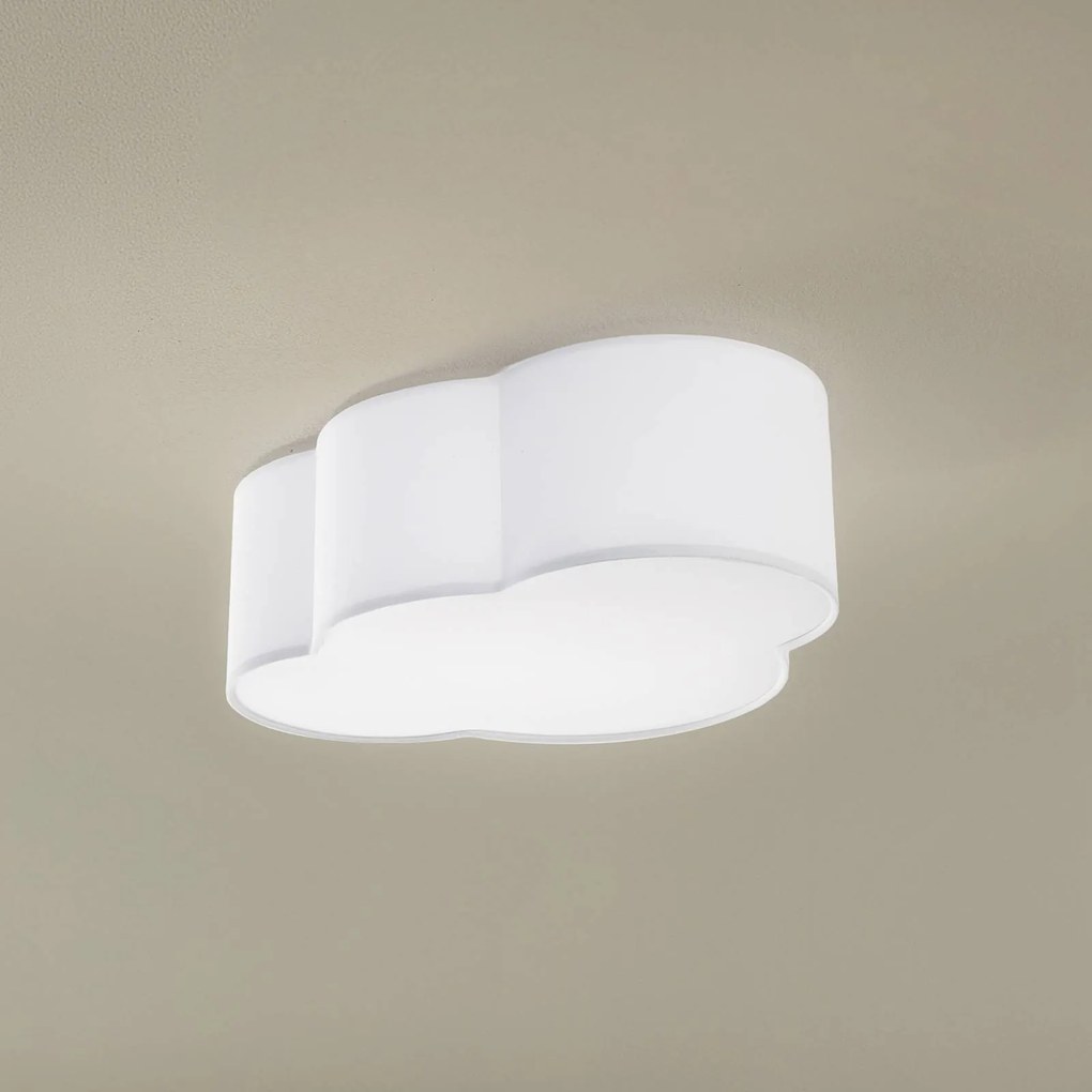 Plafoniera soffitto Cloud TK Lighting, dimmerabile, Bianco / Opale, Soggiorno / Sala da pranzo, Tessuto / Stoffa / Seta, Giovanile, Plafoniera