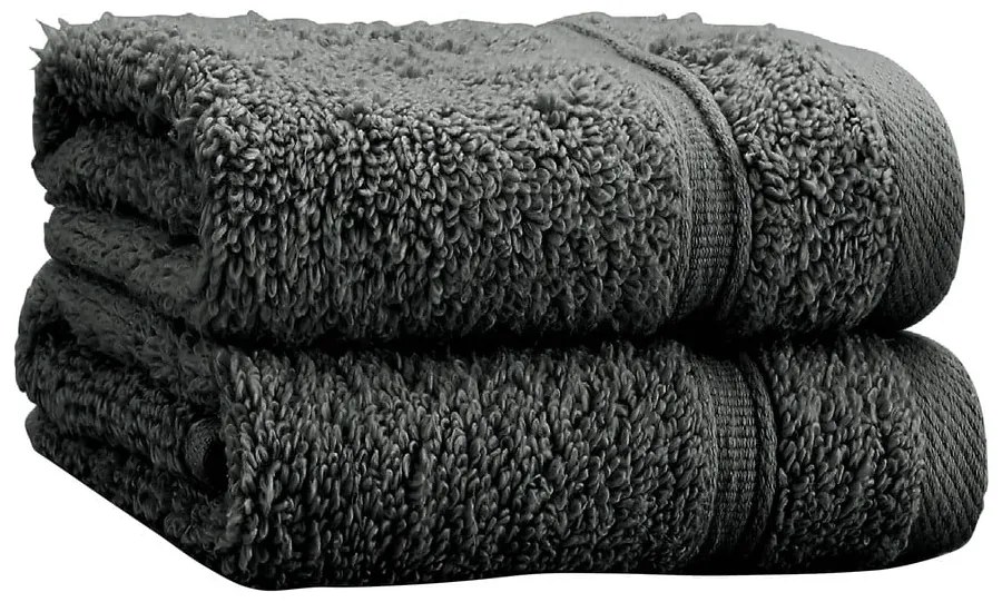 Set di asciugamani tipo terry grigio scuro in cotone 2 pz 30x30 cm Zero Twist – Catherine Lansfield