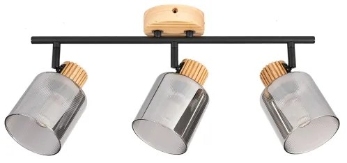 Brilagi - Faretto HYGGE 3xE14/15W/230V legno di caucciù/fumé