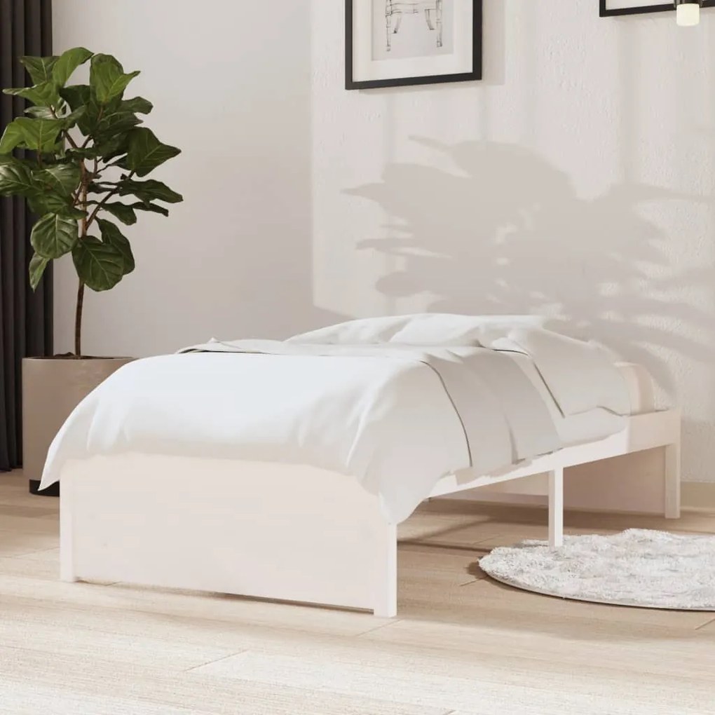 Giroletto Bianco İn Legno Massello 75x190 Cm Small Single /