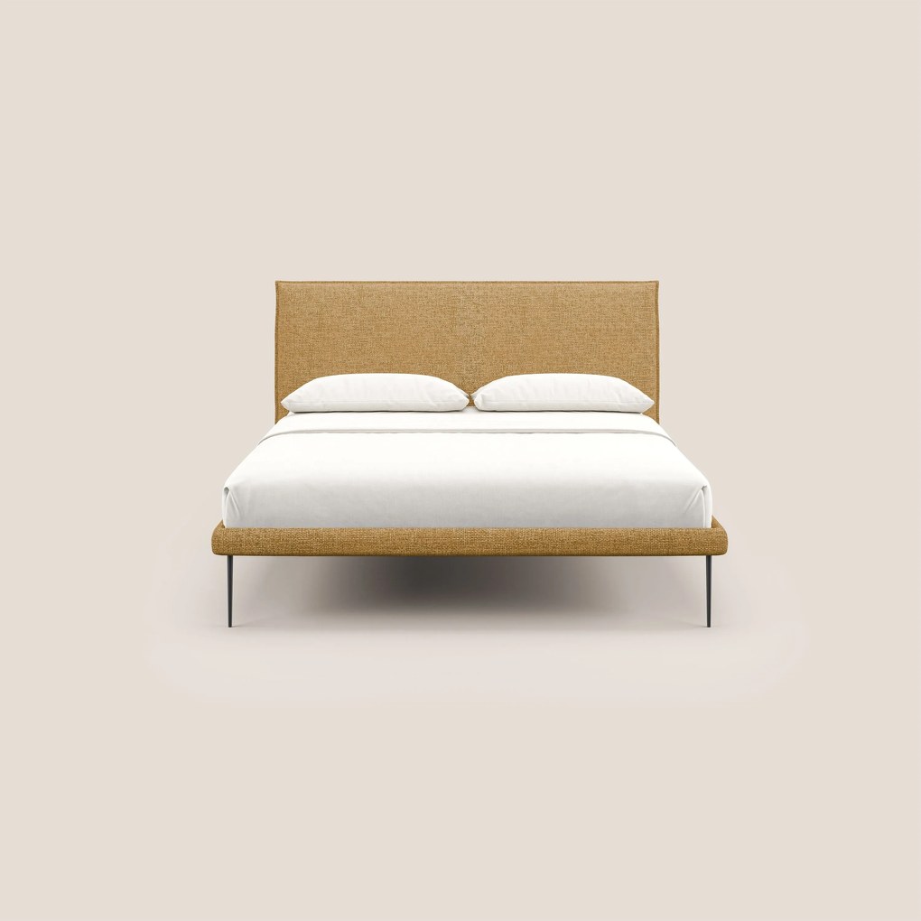 Theo letto imbottito moderno sfoderabile con piedi alti in metallo in tessuto impermeabile T10