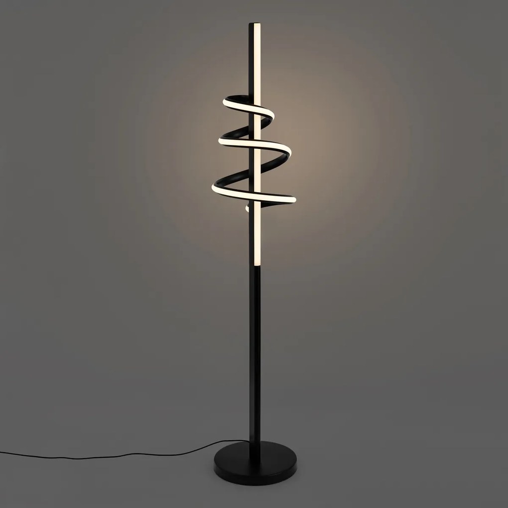 Lampada da terra di design nera con LED dimmerabile - Rolla
