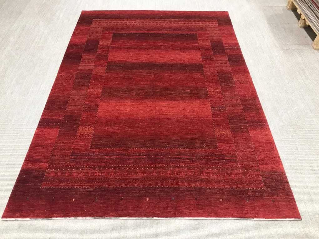 Loribaft Tappeto 220 x 310 Rosso (Iran) Annodato A Mano