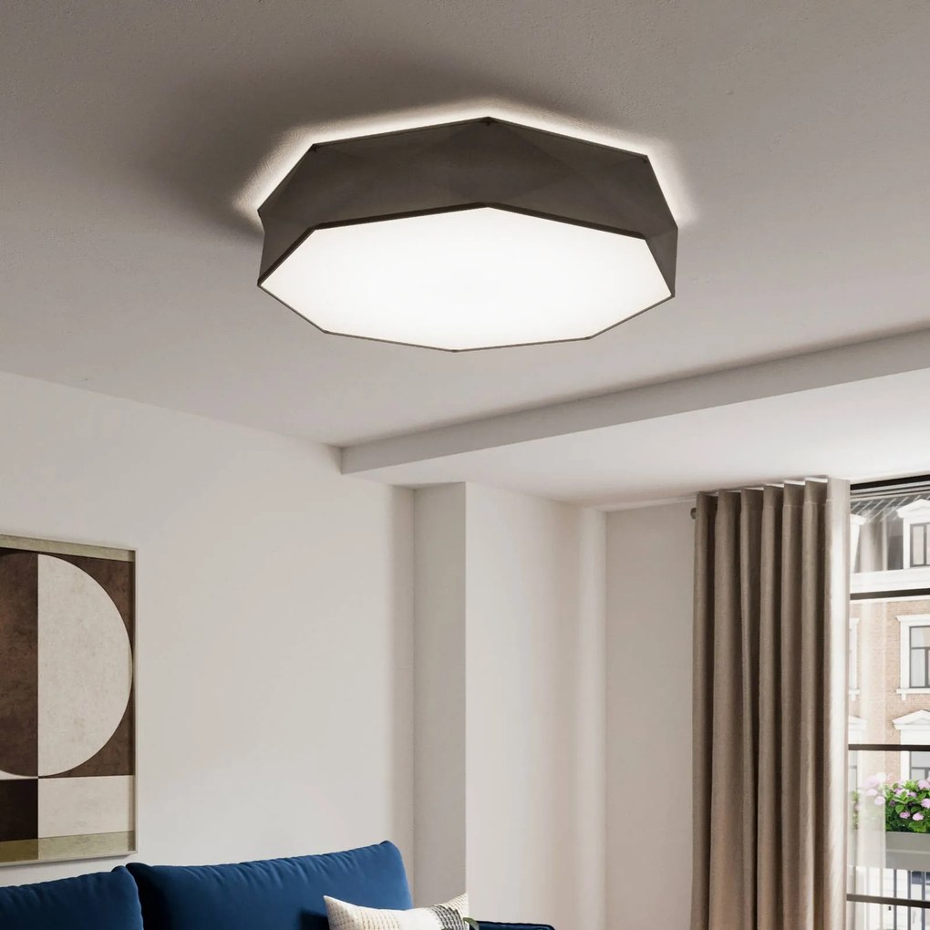 Plafoniera soffitto Kantoor New TK Lighting, dimmerabile, Nero, Soggiorno / Sala da pranzo, Metallo, Plafoniera