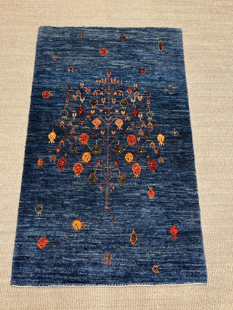 Loribaft Tappeto 140x80 Blu (Iran) Annodato A Mano