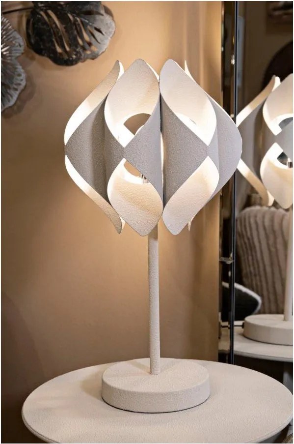 Lampada da tavolo beige con paralume in metallo (altezza totale 57 cm) Space – Mauro Ferretti