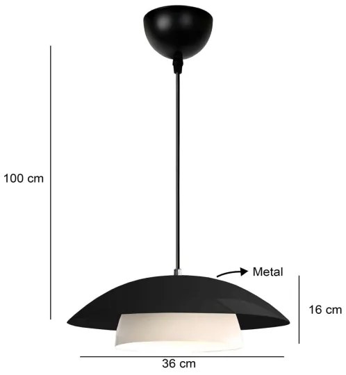 Lampadario a sospensione con cavo MOONLIGH 1xE27/40W/230V nero