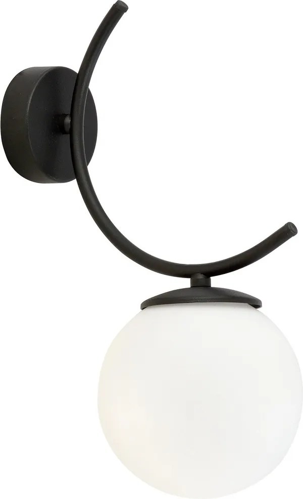 Applique da Parete in Acciaio e Vetro BOSTON Nero E14