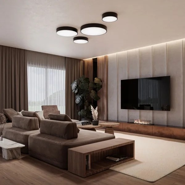 Brilagi - Plafoniera con sensore CLARE 3xE27/24W/230V diametro 40 cm nero