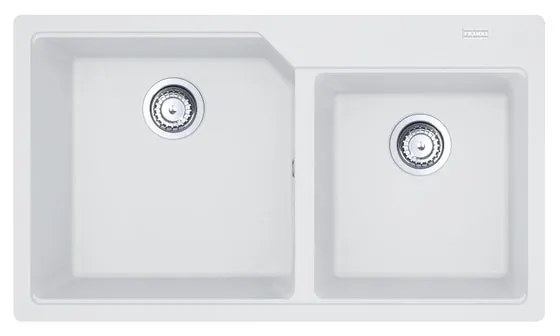 Lavello sopratop 2 vasche FRANKE City fragranite L 50 x L 86 cm bianco