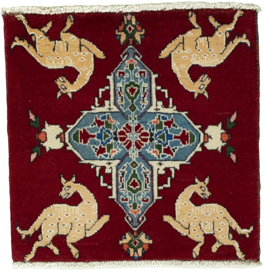 Shiraz Tappeto persiano 50x60 Rosso (Iran) Annodato A Mano