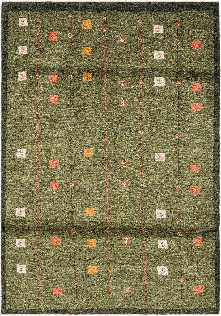 Gabbeh Tappeto 240 x 170 Verde (Iran) Annodato A Mano