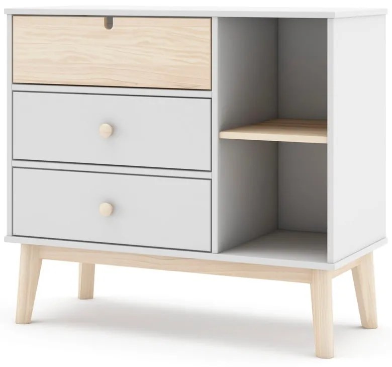 Cassettiera bassa bianca da bambini 90x40 cm Estefania – Marckeric