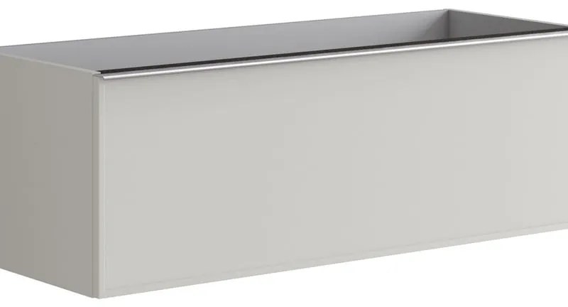 Mobile da bagno sotto lavabo Pixel frame frontale grigio pastello e maniglia alluminio brillante laccato opaco L 120 x H 40 x P 45.5 cm 1 cassetto, lavabo non incluso