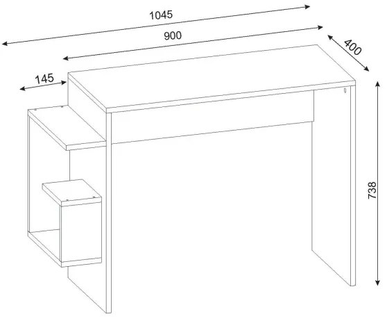 Tavolo da lavoro ALASKA 73,8x104,5 cm bianco