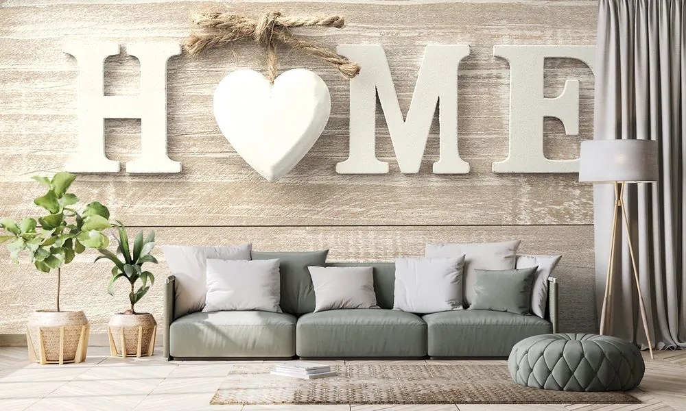 Carta da parati autoadesiva – Scritta Home in stile vintage