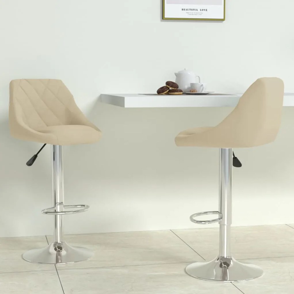 Sgabelli Da Bar 2 Pz Crema İn Velluto /