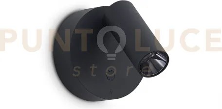 Elf applique a parete con presa usb-c led 3000 k 3w  200 lm dimmera...