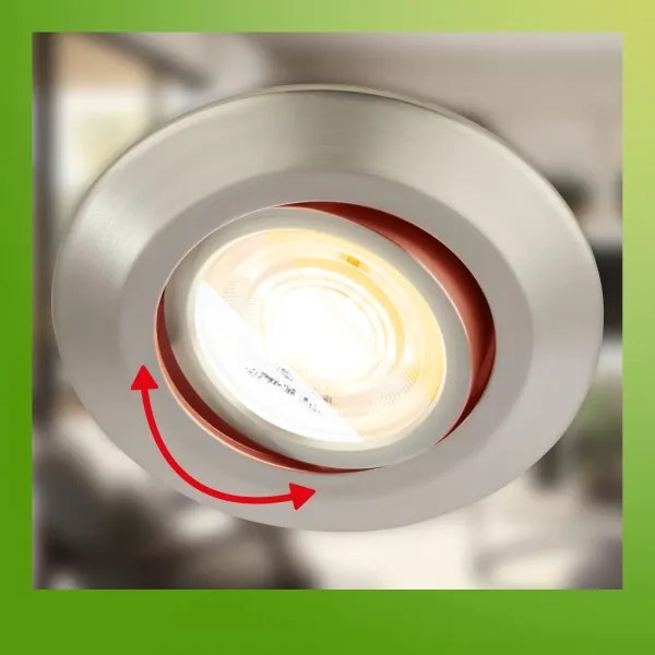 Briloner 7587032-Set da 3 plafoniere LED da incasso per bagno KLIRA LED/4,9W/230V IP23 cromato