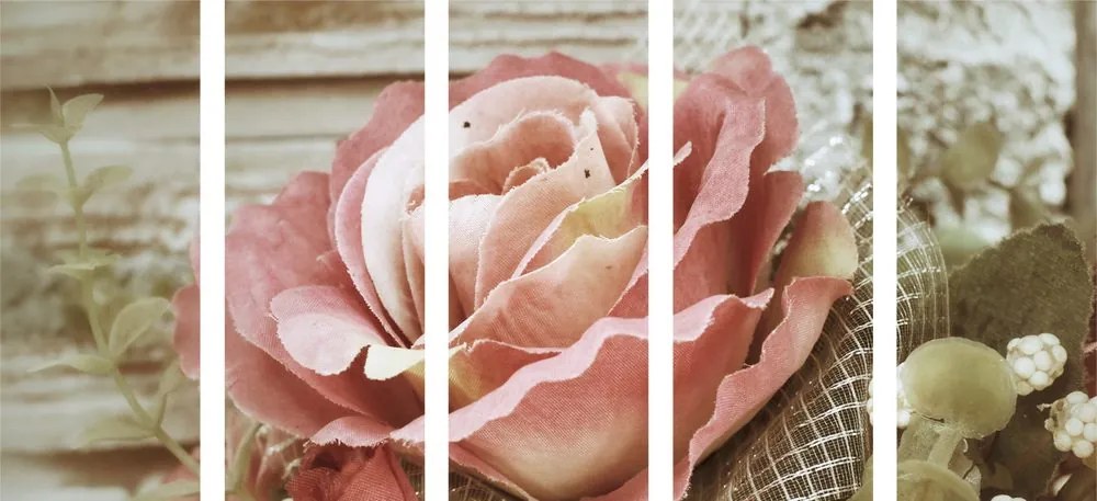 Quadri 5 pezzi – Rose vintage eleganti