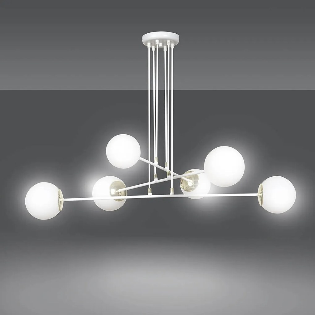 Lampadario a sospensione OGNIS 6 WHITE