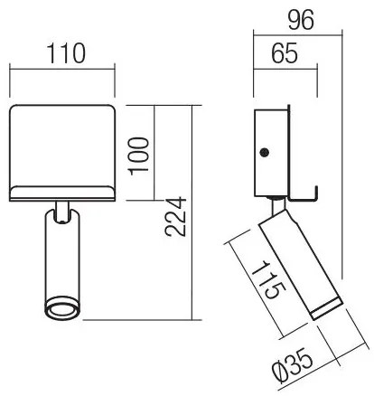 Redo 01-3084 - Luce Spot da parete a LED PANEL LED/3,5W/230V USB nero