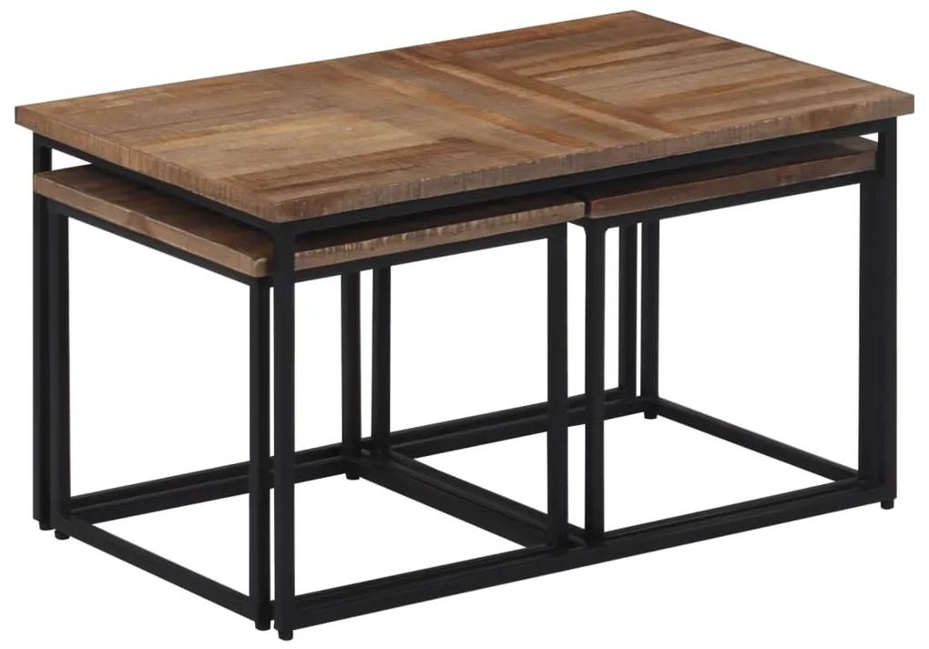 Tavolini a incastro 3 pz in legno massello di teak