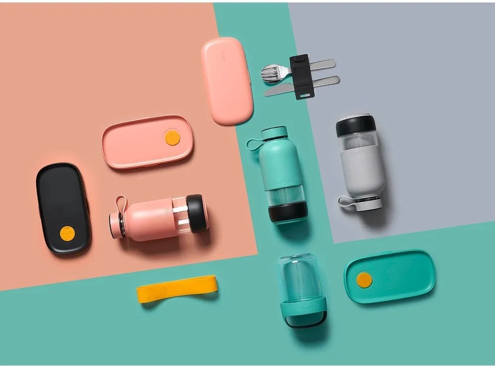 Bottiglia bottiglia da viaggio turchese in vetro 500 ml To Go – Lékué