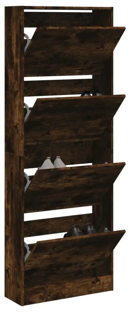 Scarpiera Rovere Fumo 60x21x163,5 Cm İn Legno Multistrato /