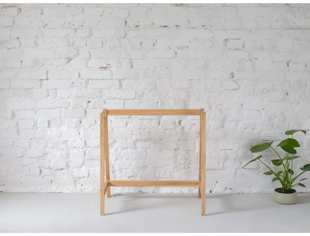 Scrivania bianca con base in frassino, lunghezza 85 cm Luka - Ragaba