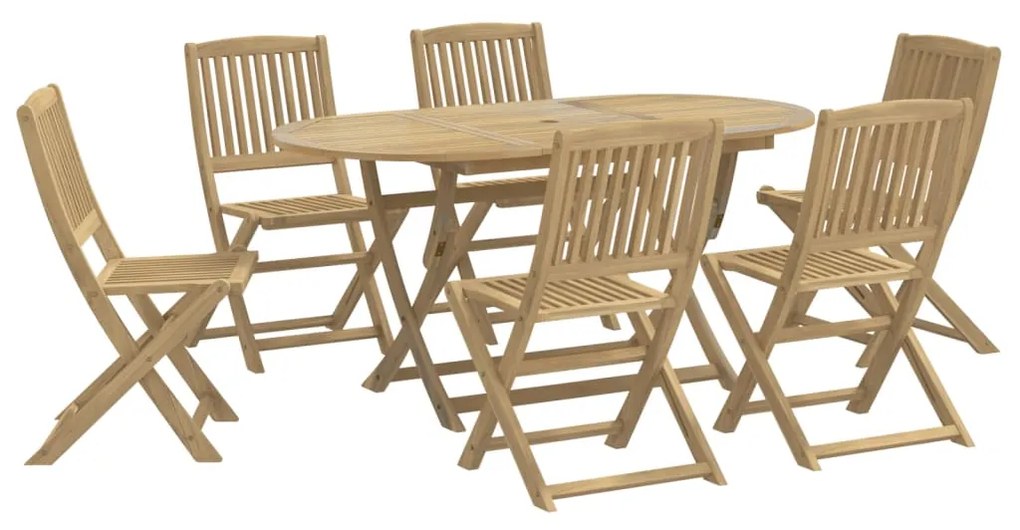 Set da pranzo da giardino 7 pz in legno massello di acacia