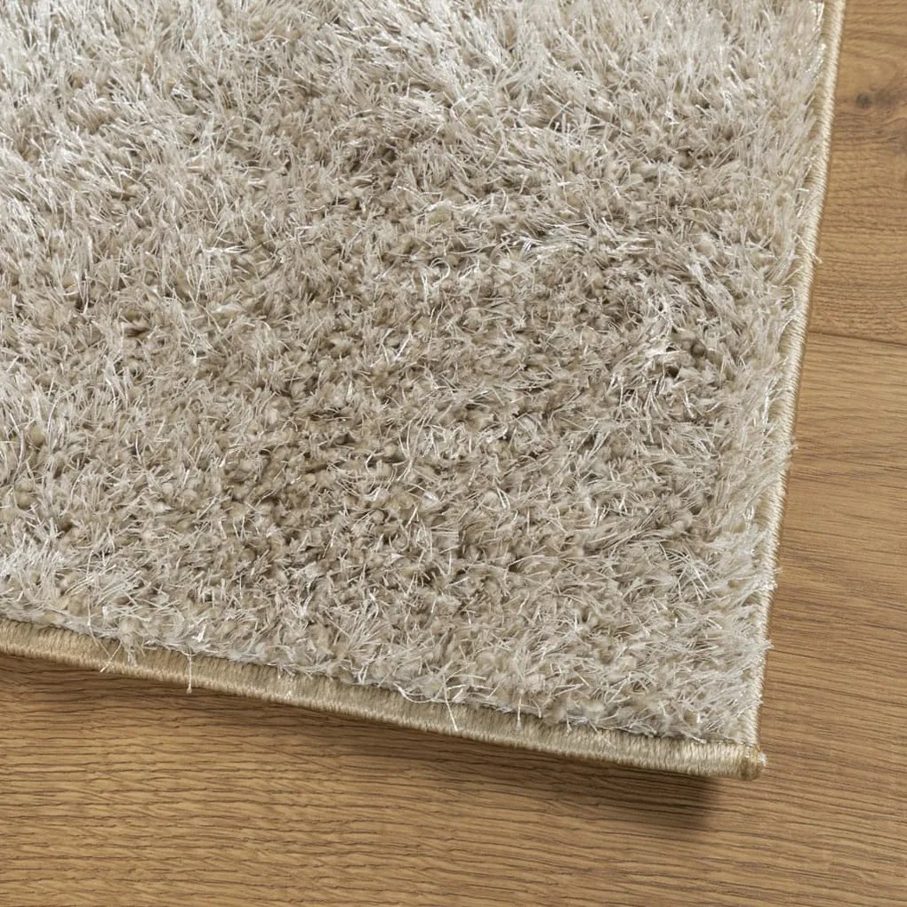 Tappeto a Pelo Lucido Lungo ISTAN Effetto Beige 160x230 cm