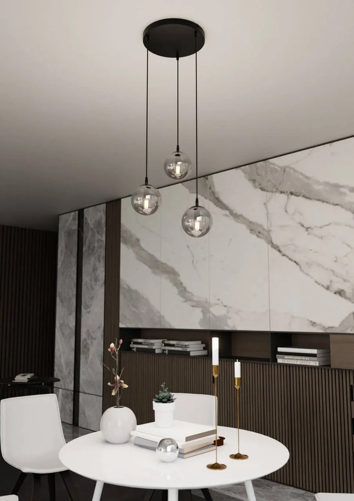 Lampadario a sospensione COSMO 3 BLACK GRAFIT PREMIUM