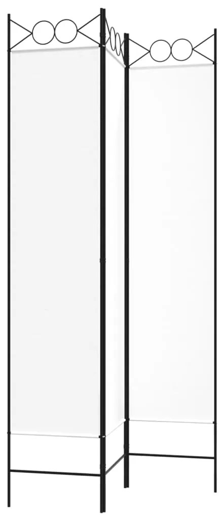 Divisorio a 3 pannelli bianco 120x200 cm in tessuto