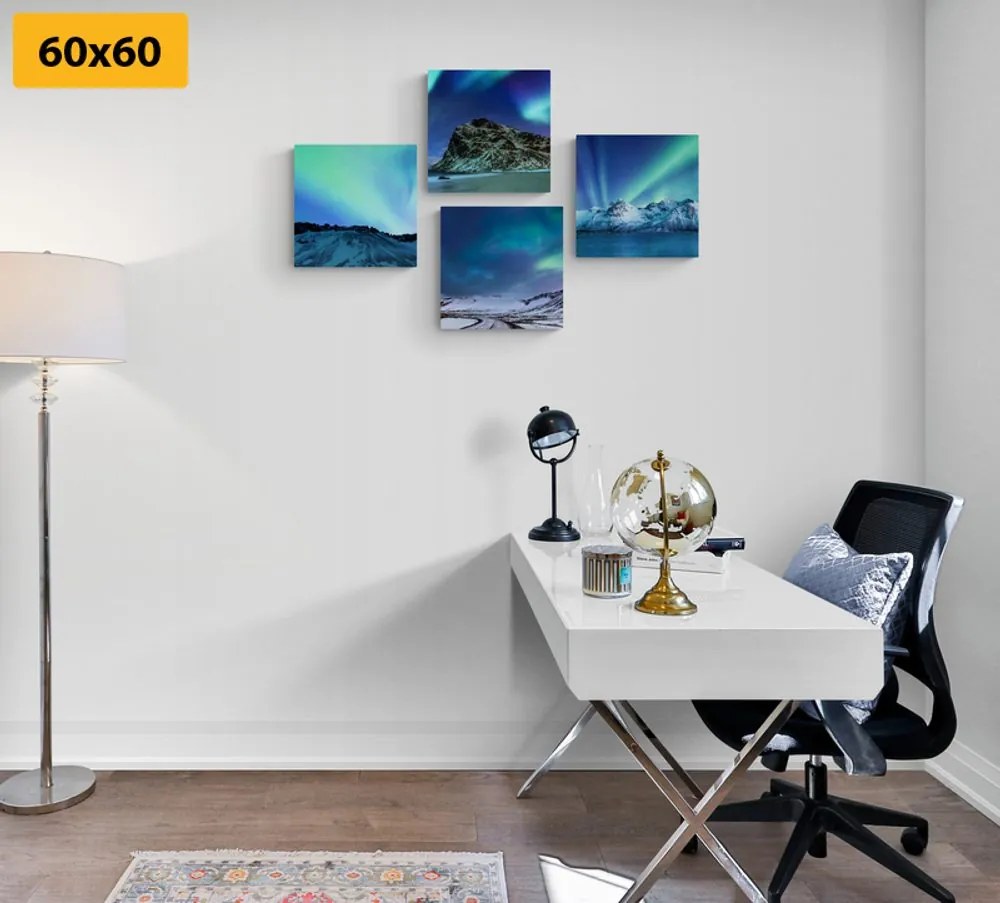 Set di quadri – Bellezza dell'aurora boreale