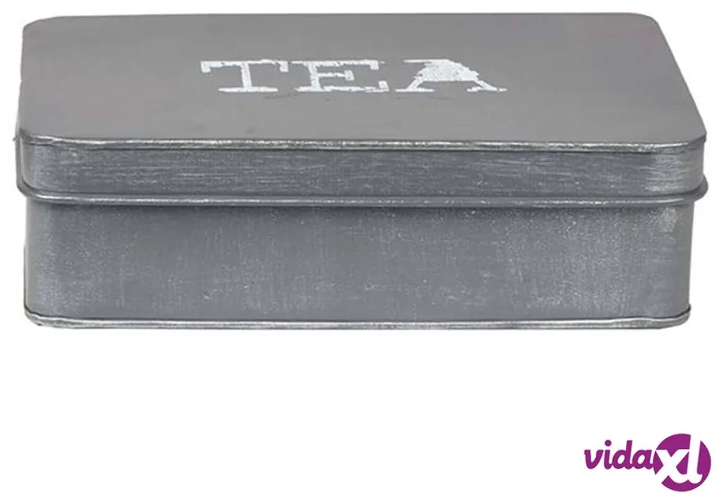 LABEL51 Scatola da Tè 27x19x8 cm Grigio Anticato
