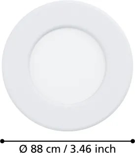 Eglo 901395 - Faretto da incasso LED FUEVA LED/3,7W/230V Ø 8,8 cm bianco