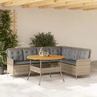 Set Divani da Giardino 2 pz con Cuscini Beige in Polyrattan 3262093