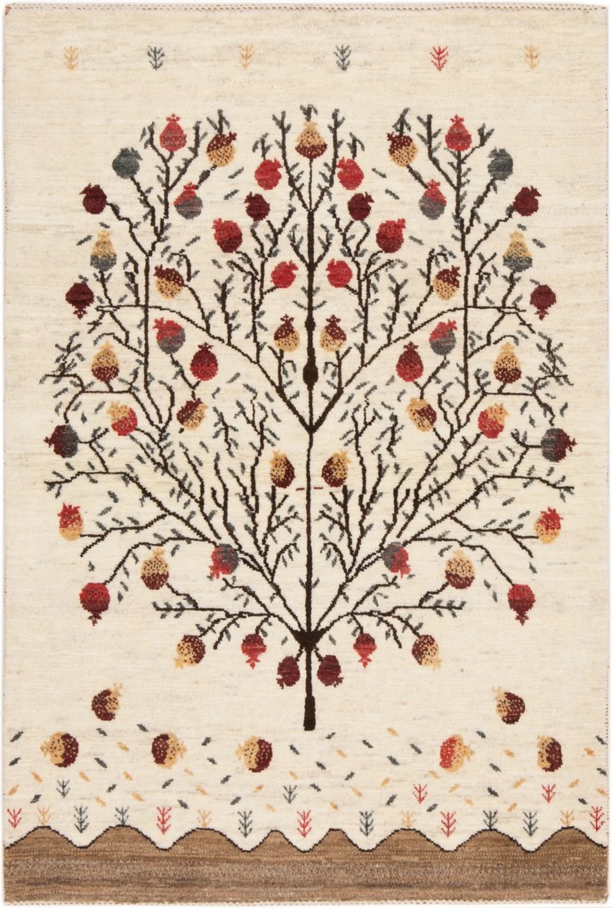 Loribaft Tappeto 100x150 Beige (Iran) Annodato A Mano