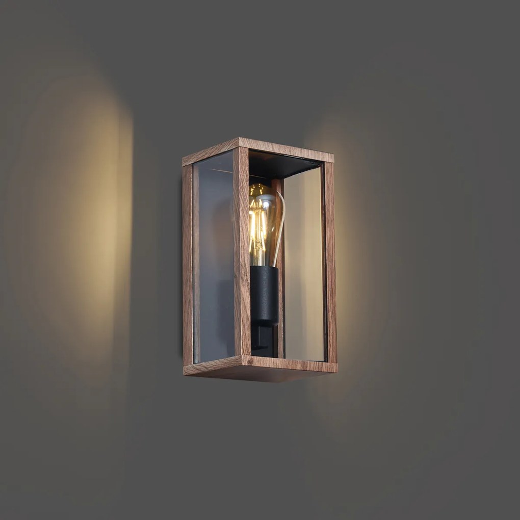 Lampada da parete industriale stampa legno 26 cm IP44 - Charlois