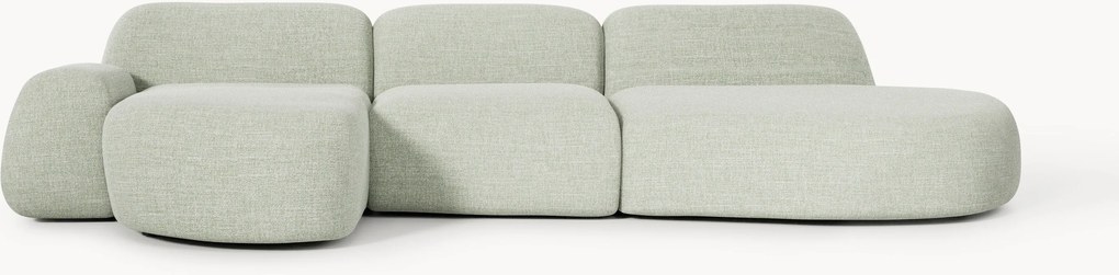 Divano angolare componibile 4 posti in bouclé con chaise longue Wolke