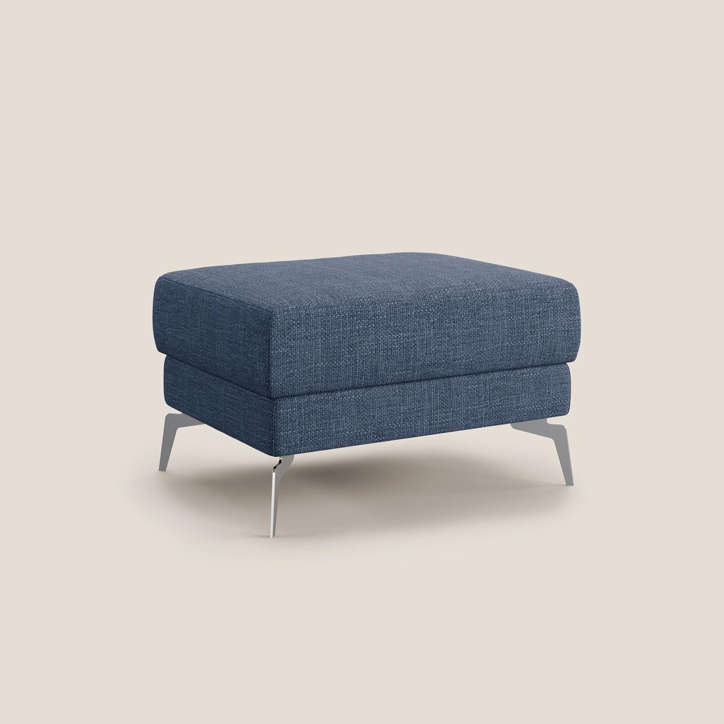 Star Pouf con piedini alti in tessuto impermeabile morbido intreccio T06 blu
