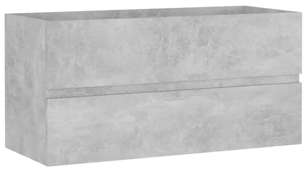 Mobile sottolavabo grigio cemento 90x38,5x45 cm in truciolato